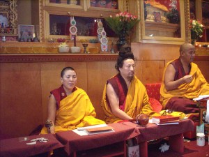 Khenpo Tsultrim, Drupon Rinchen Dorge and Tsunma Khandro (right to left)